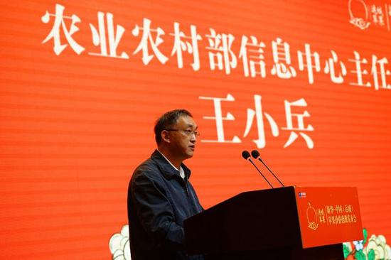 图为农业农村部信息中心主任王小兵在指数发布仪式上发言。武海珠摄